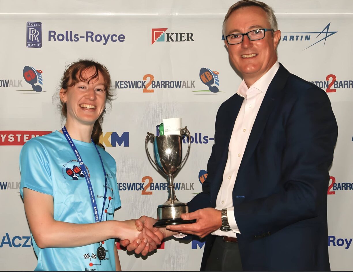Sarah receiving the JM Redshaw Cup