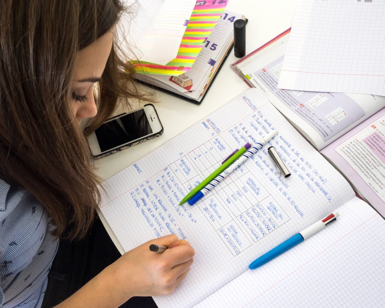 Student revising