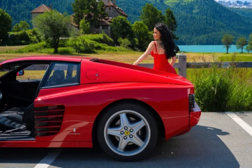 Woman with Ferrari