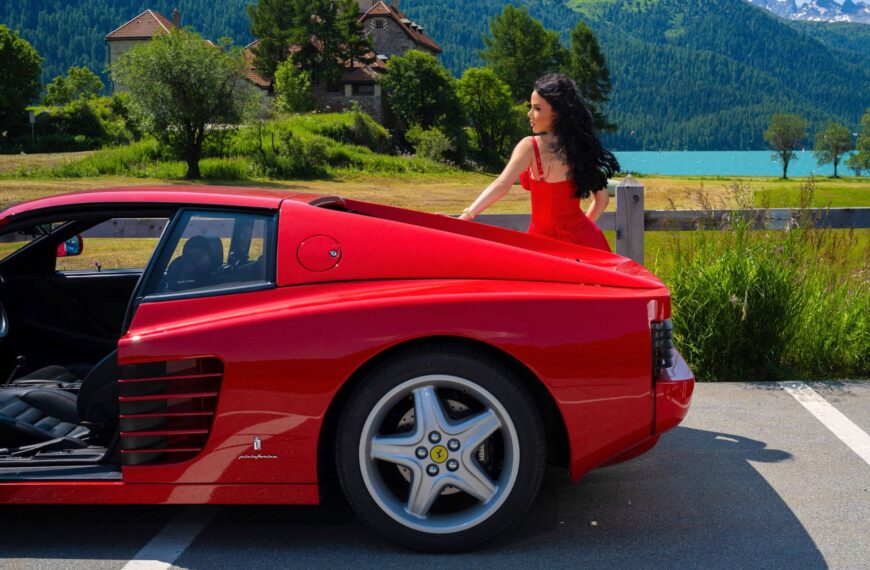 Woman with Ferrari