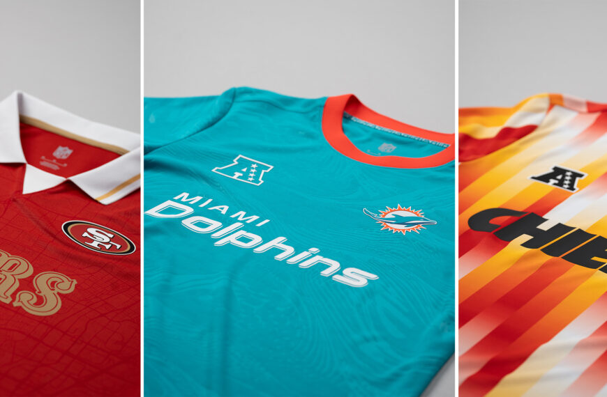 Chiefs, Dolphins and 49ers football shirts
