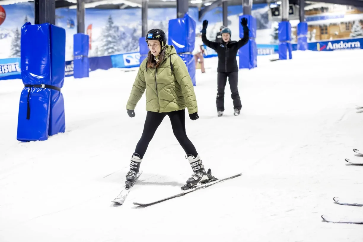 Person skiing in indoor snowdome