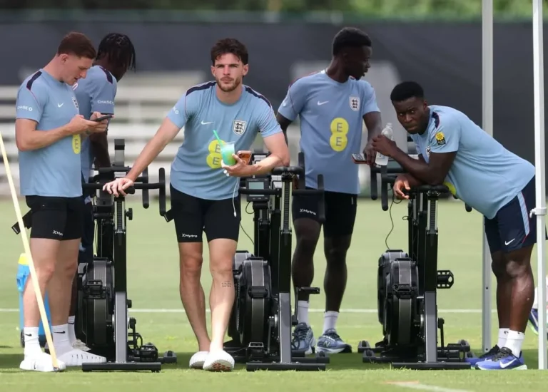 England Football Team in Training using Exercise bikes
