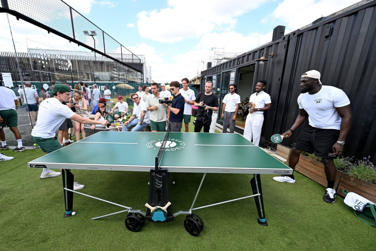 Stormzy and Tom Holland play table tennis