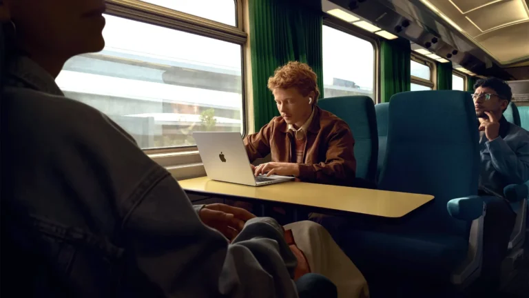 Apple-AirPods-Pro-3 on the train