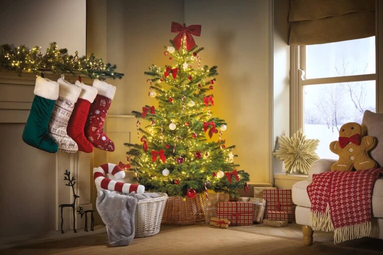 Aldi Christmas Fir Tree in living room