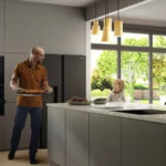Young Family Using The Samsung Oven