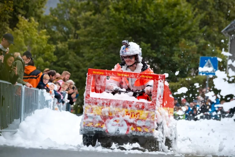 A participant competes during the Red Bull Olabil in Trondheim