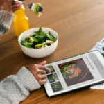 Person looking for healthy food online