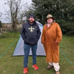 Andy Devaney with Hamilton White for the Tommy Sleep Out 2026