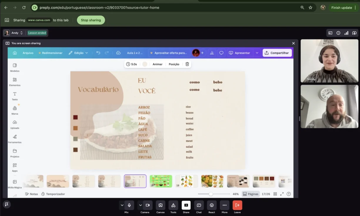 Andy talks to Nicoly on Preply