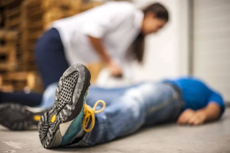 First aid. Accident at work