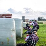 Group playing Paintball