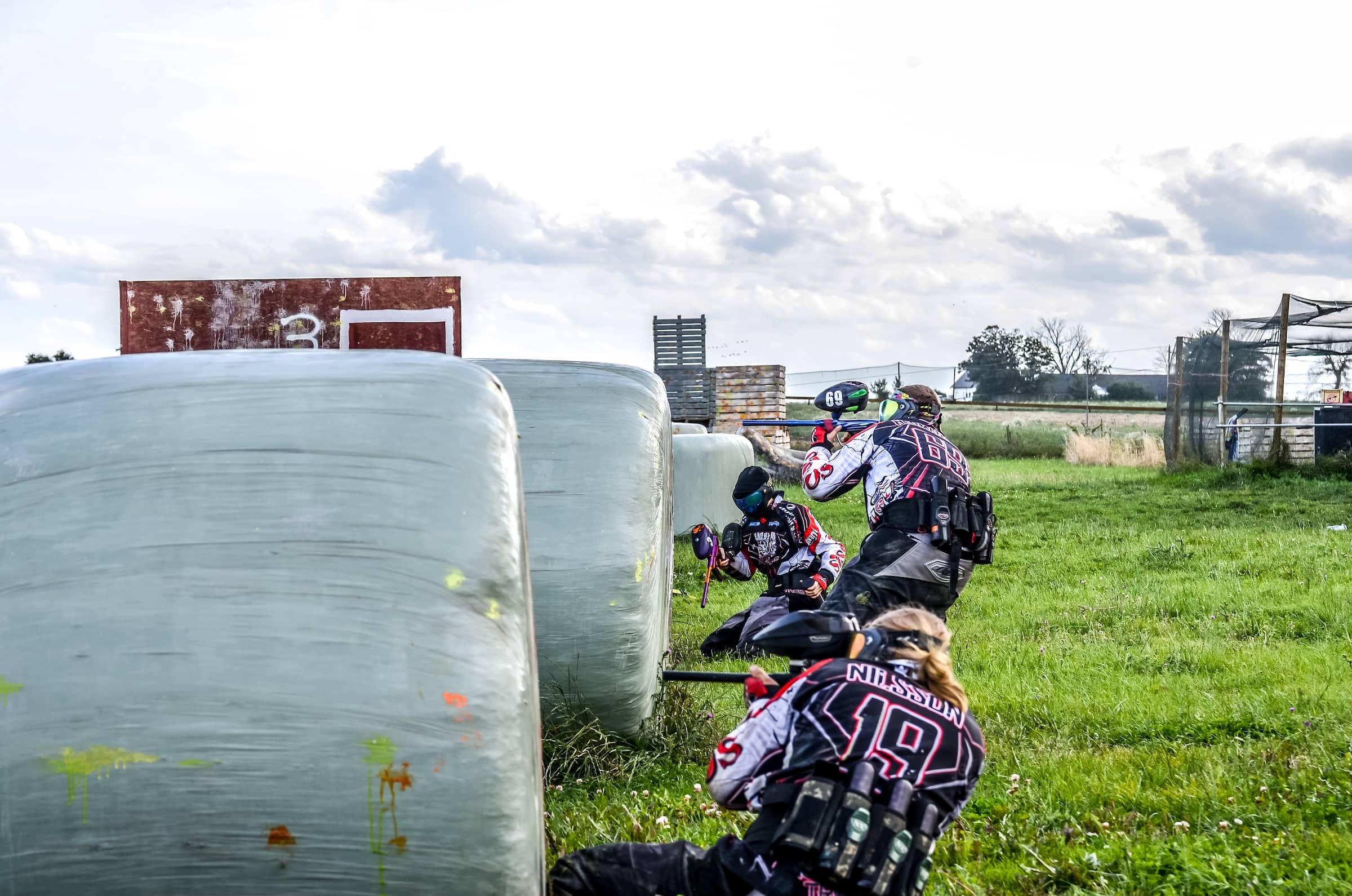 Group playing Paintball