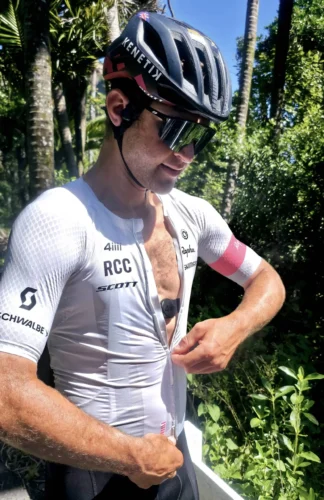 Viiiiva Heart Monitor Worn by Cyclist