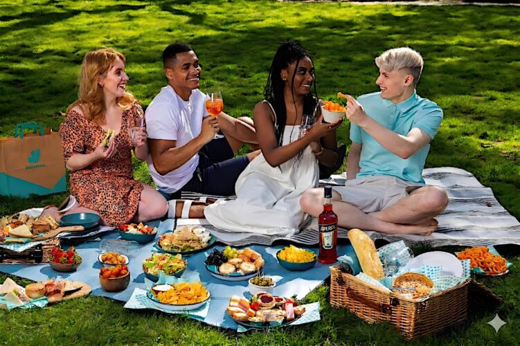 Young people enjoying a picnic