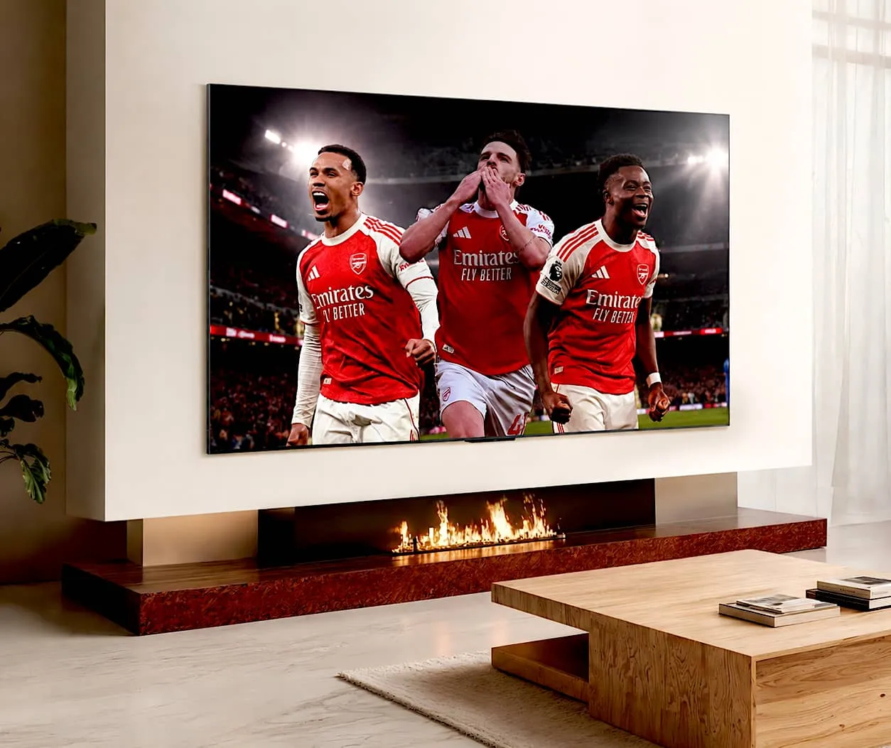 Arsenal players on TCL screen