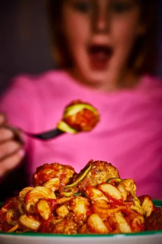 Young Person Excited to Eat Frankie and Bennys Food