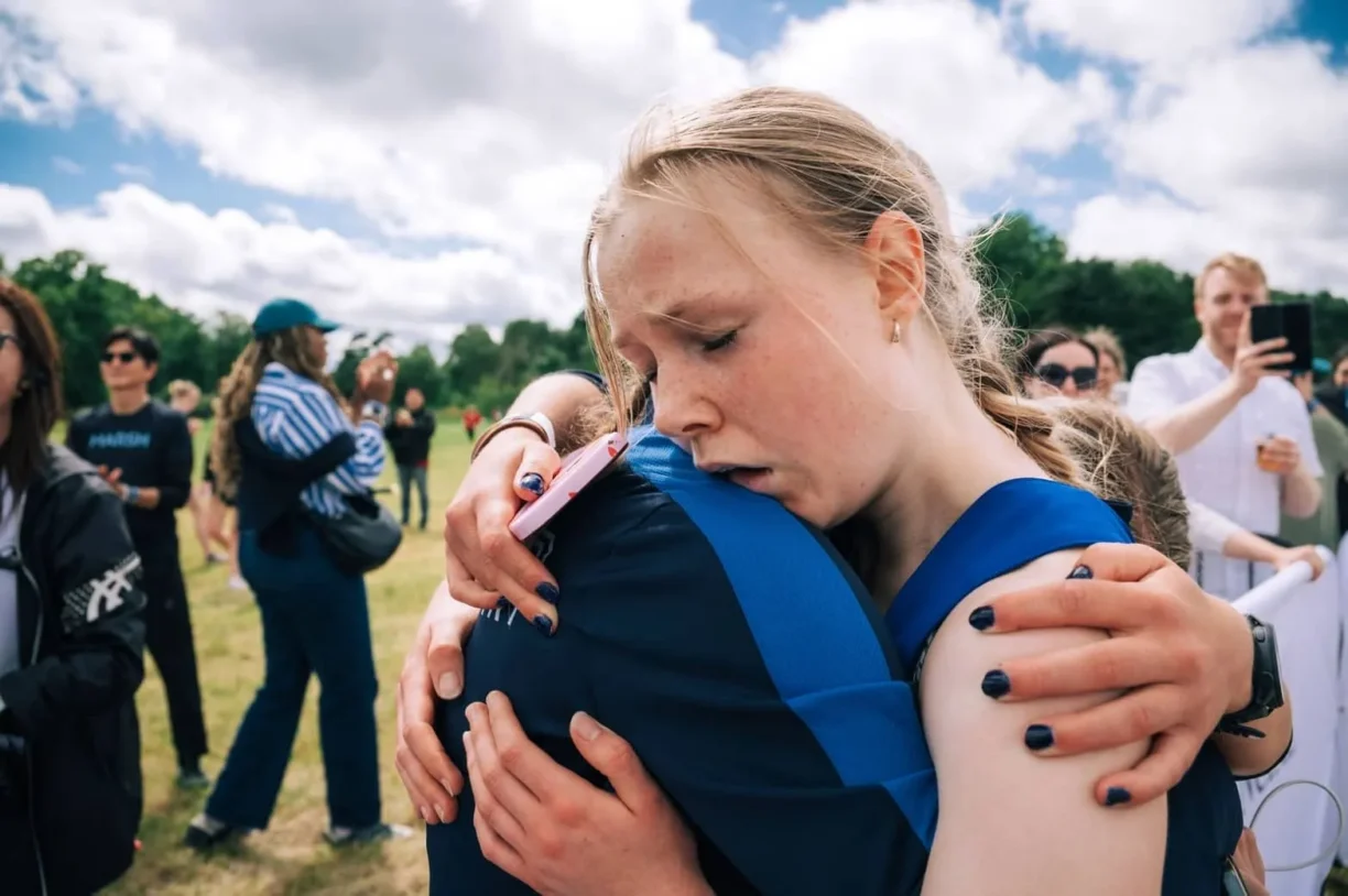 Ella Davey after clinching UK Ekiden victory for Oxford
