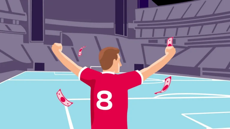 Football fan with Money Graphic
