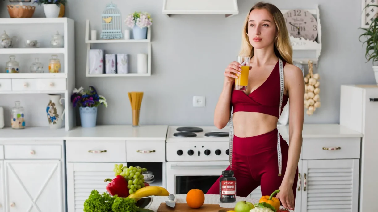 Slim Person holding Orange Juice