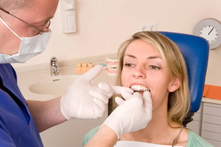 Dentist. A doctor with his patient