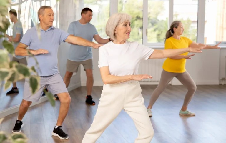 Group choreography class, learning modern dynamic dances