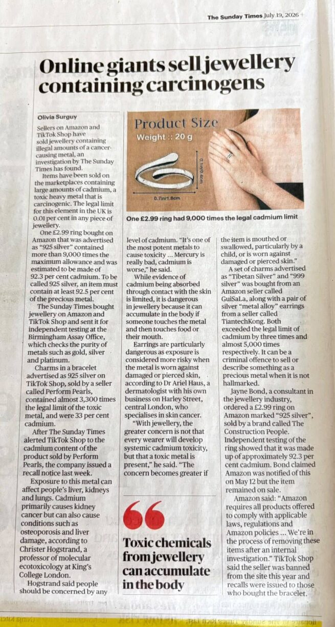 News article regarding Carcinogens