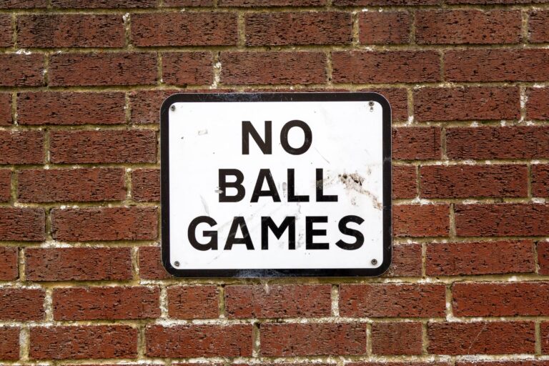 No Ball Games Sign