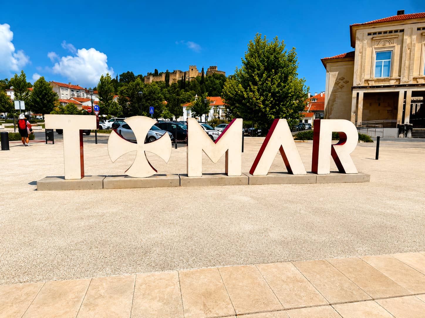 Tomar Sign at the Train Station Square