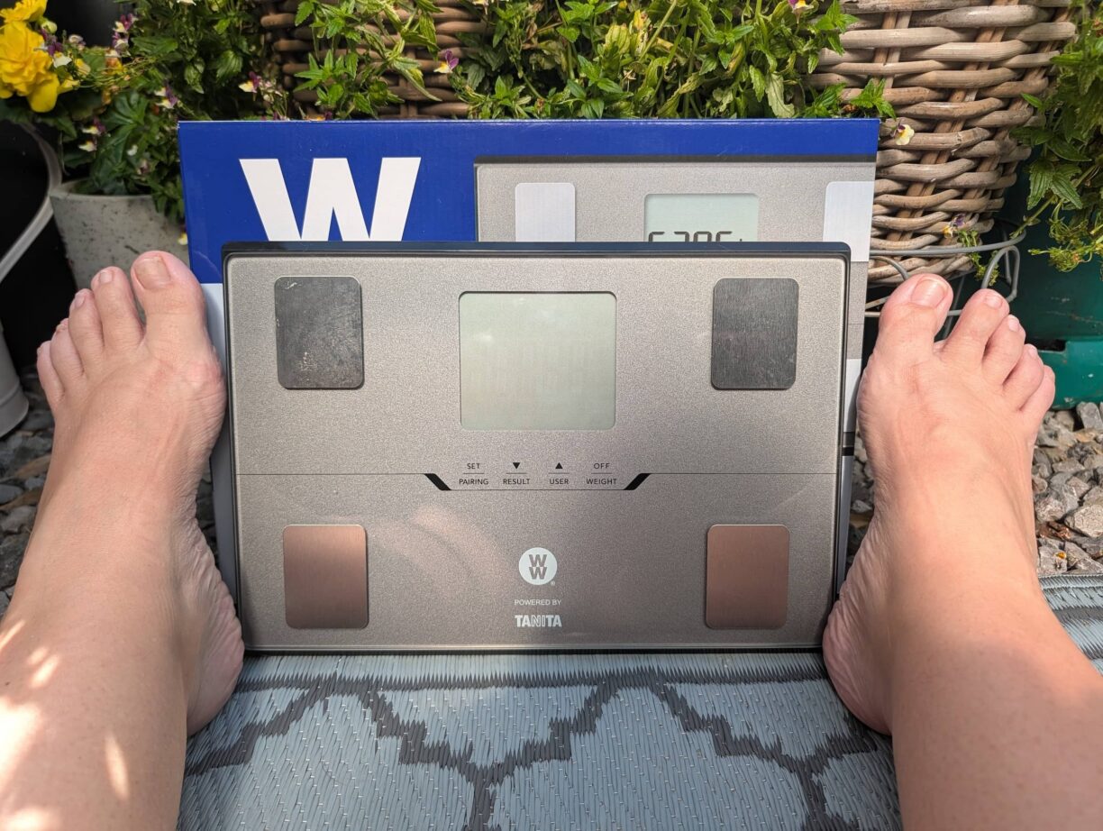 Weight Watchers TANITA Scales against backdrop