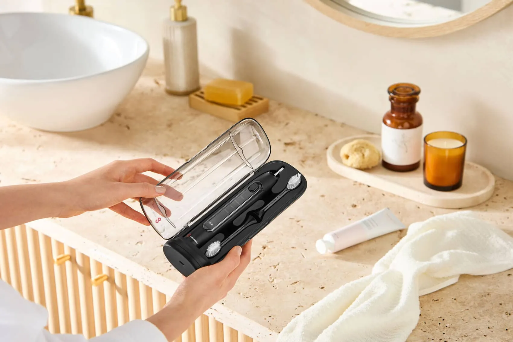 Red Light Toothbrush Charging Travel Case