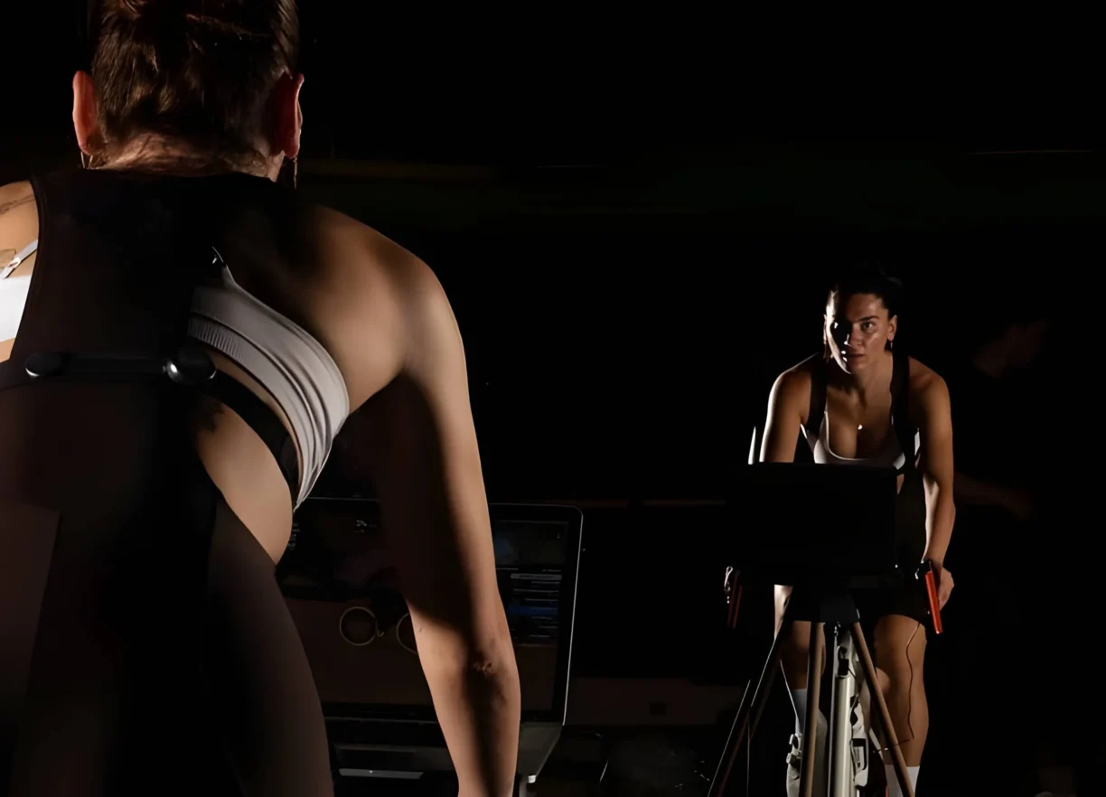 Tymewear Athlete on Exercise Bike